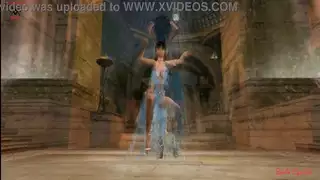 راقصة شرقية خيالية زرقاء تأخذ ثنائي بي بي سي بشراسة